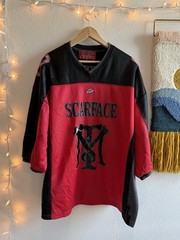 Tony Montana Scarface 83 Red Black Gray Football Jersey Size XXL Vintage Rare