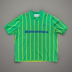 adidas Pharrell Williams Humanrace Knit Jersey Polo Green Yellow HU1106 XL