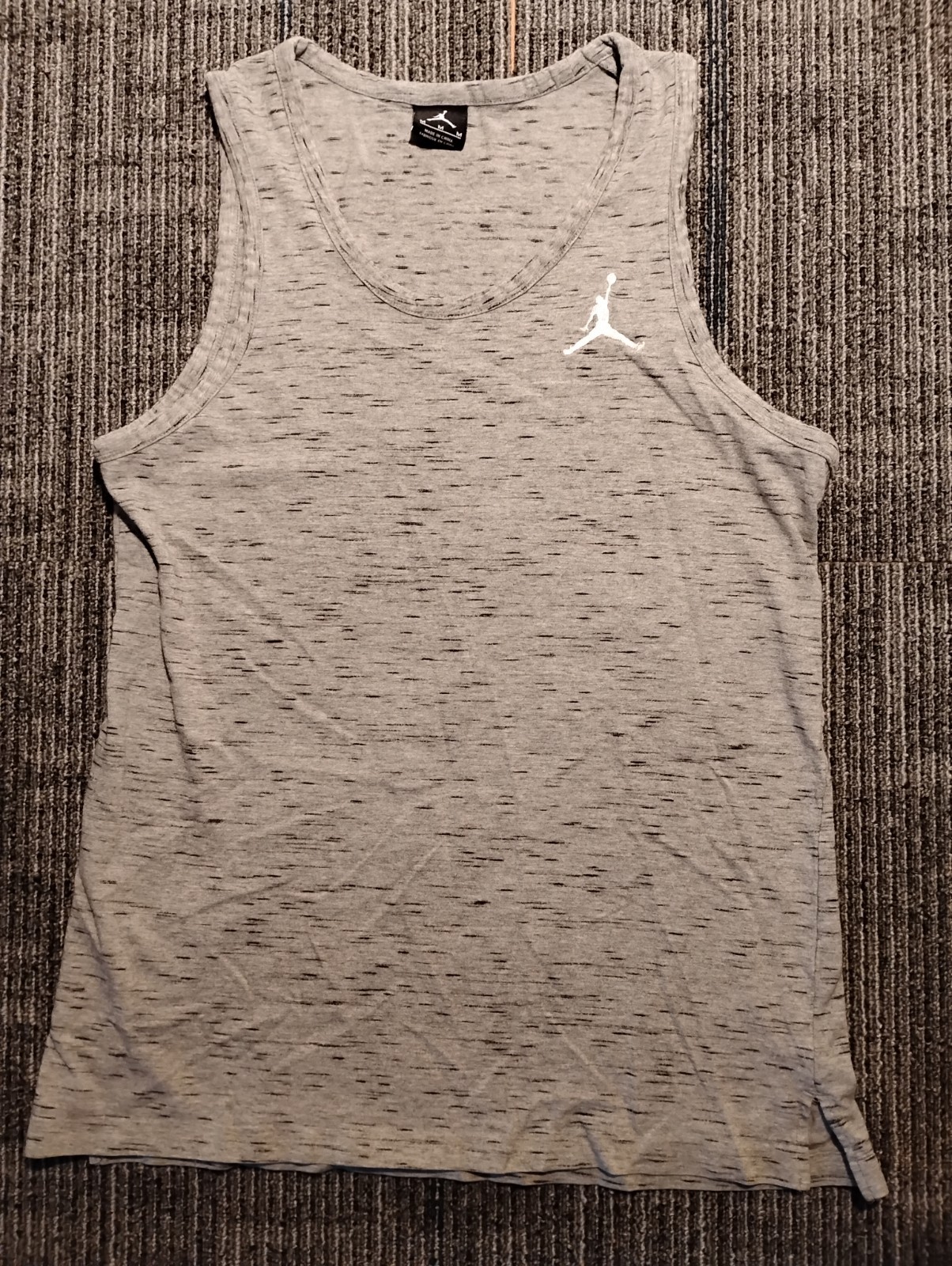 Nike Air Jordan 4 Retro Men's Medium Knit Cement Gray Tank Top Shirt AQ8027 gallery