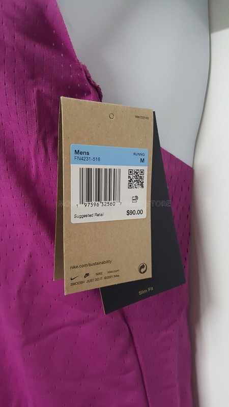 Nike Aeroswift Dri-Fit ADV Slim Fit Running Singlet Fuchsia Mens FN4231-518 Sz S gallery