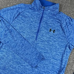 Under Armour Pullover Mens Medium Blue Quarter Zip Long Sleeve Shirt 1328495