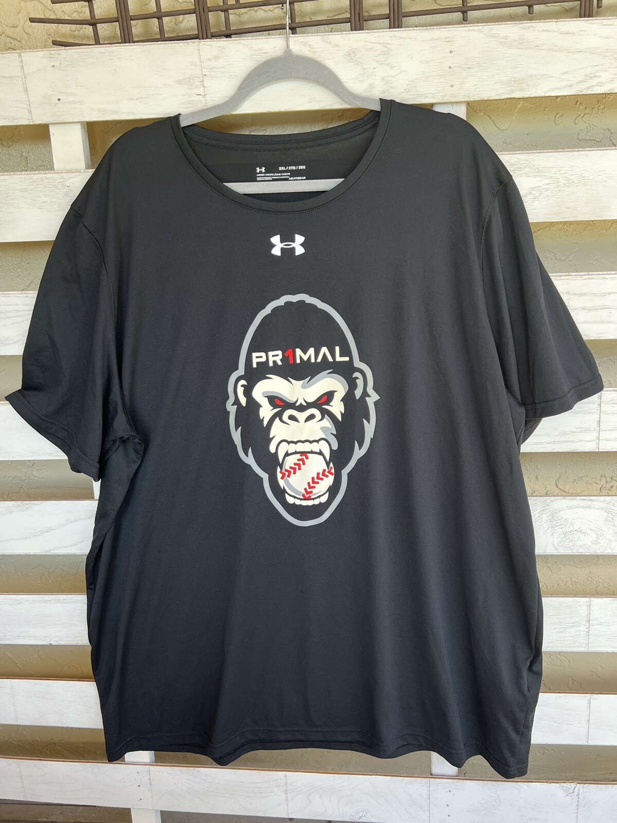 Under Armour Heatgear T-Shirt Gorilla PR1MAL Size 2XL Men's Short Sleeve Black gallery