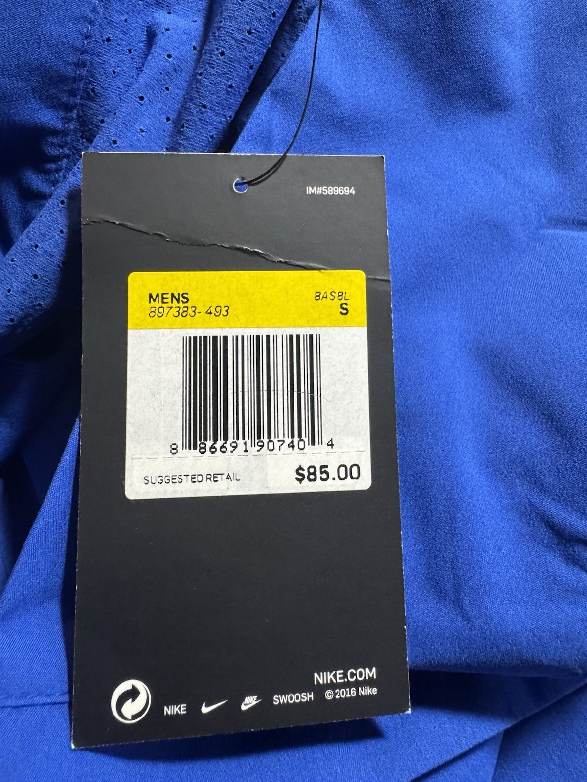 Nike Men Baseball Hot Jacket 3/4 Sleeve Royal Blue Size Small gallery
