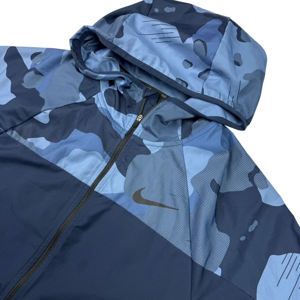 Nike Men's Full Flex Training Hooded Jacket Blue Camo • Small