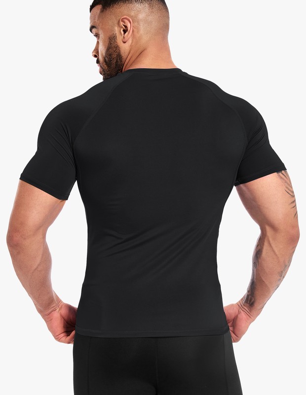 3X MEETYOO Men Compression Shirts Short Sleeve Sport Athletic Workout Base Layer gallery