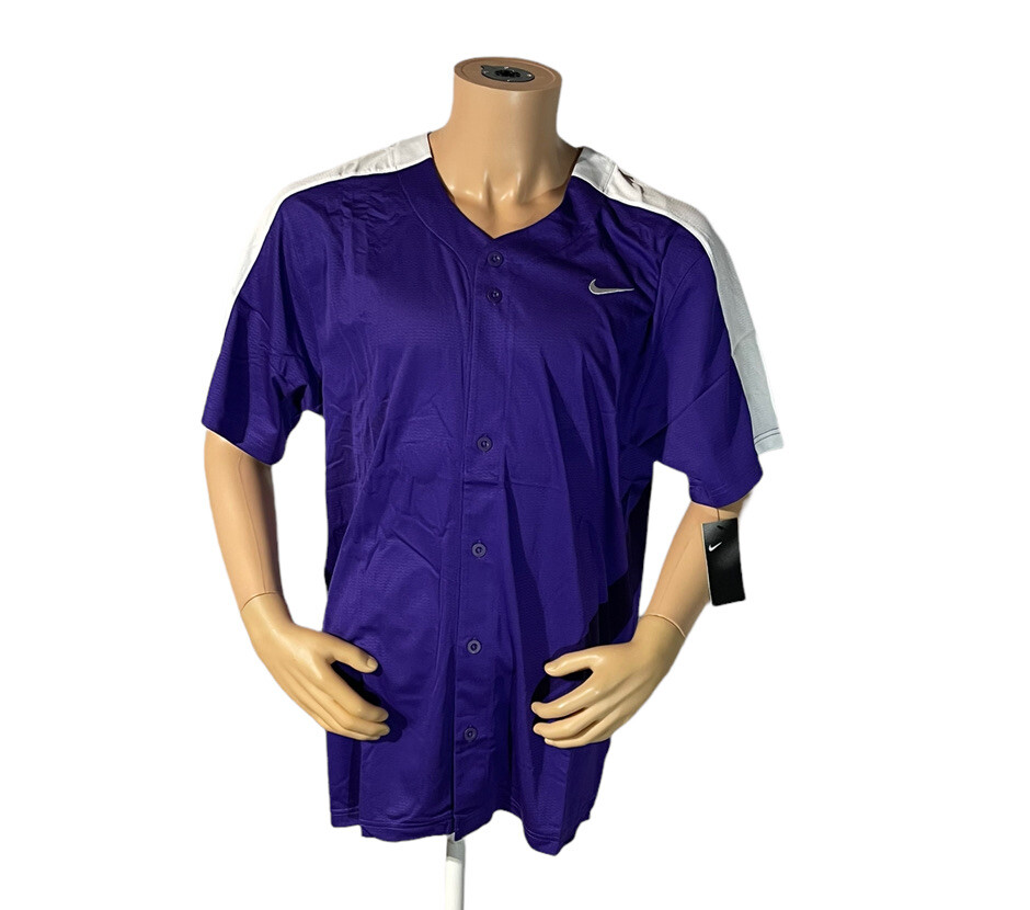 Nike Team Baseball Practice One Button Henley XL Purple BQ5399-546 gallery