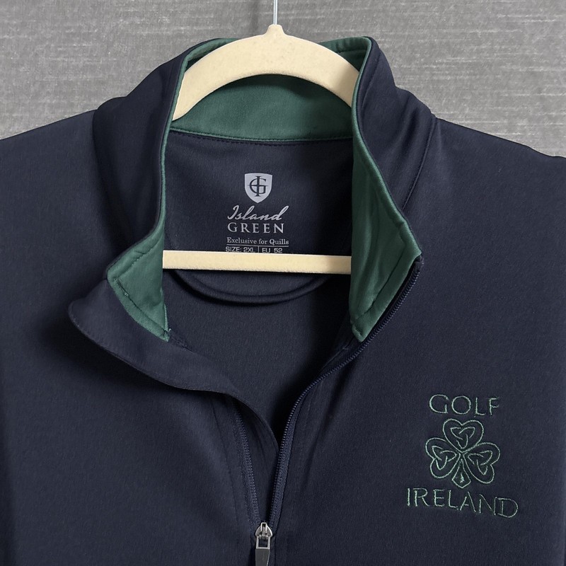 Island Green Golf Ireland Quills Pullover 2XL Blue Green 1/4 Zip Long Sleeve 52 gallery