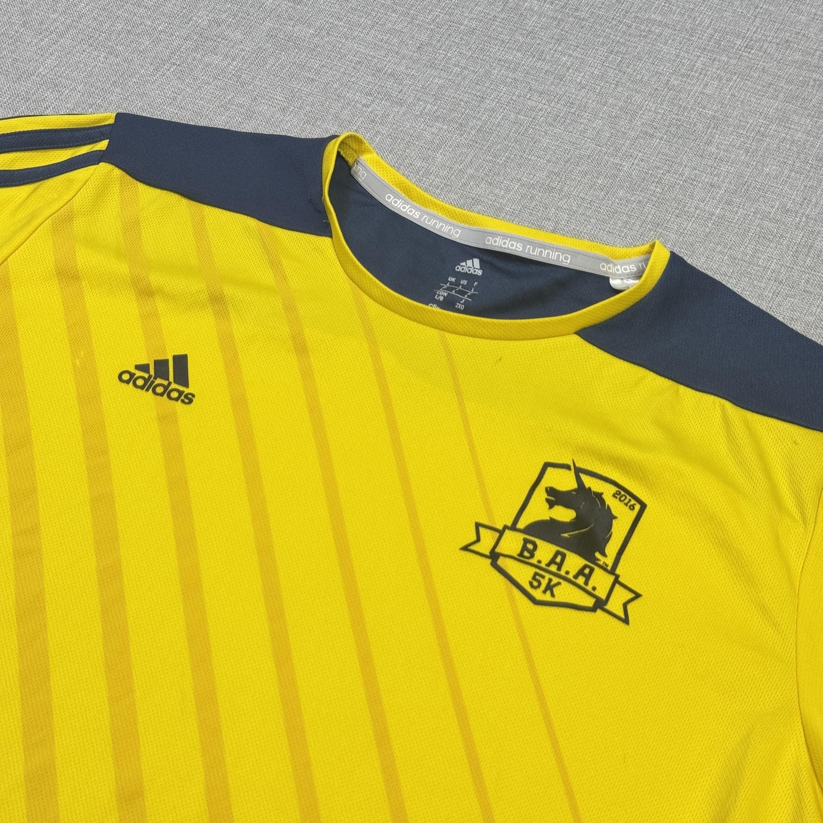 Adidas 2016 Boston Marathon T-Shirt Mens L Yellow Jersey Short Sleeve Running gallery