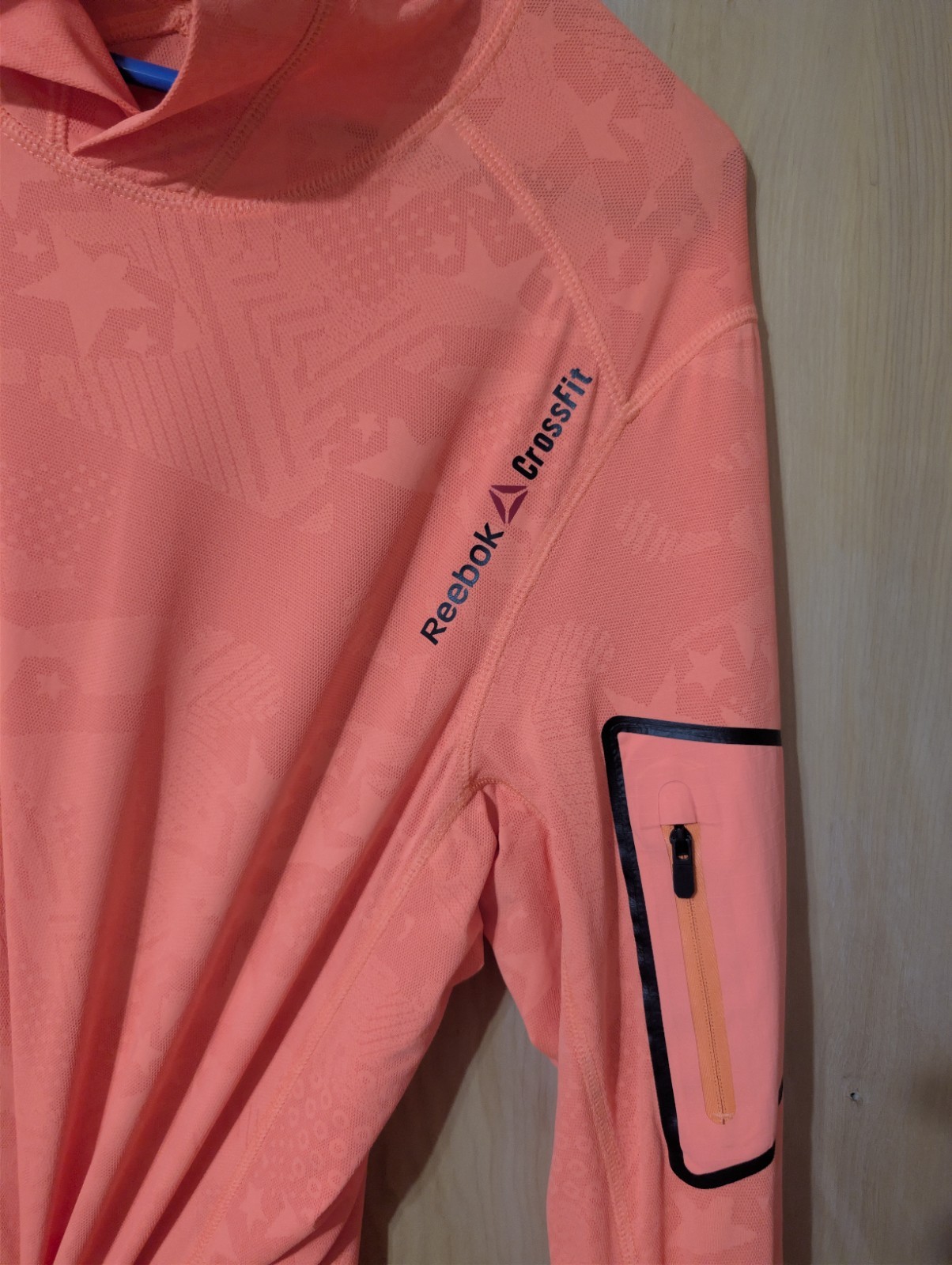 Reebok CrossFit Games 2015 Mens M Orange Pullover Hoodie Graphic Logo Pockets gallery