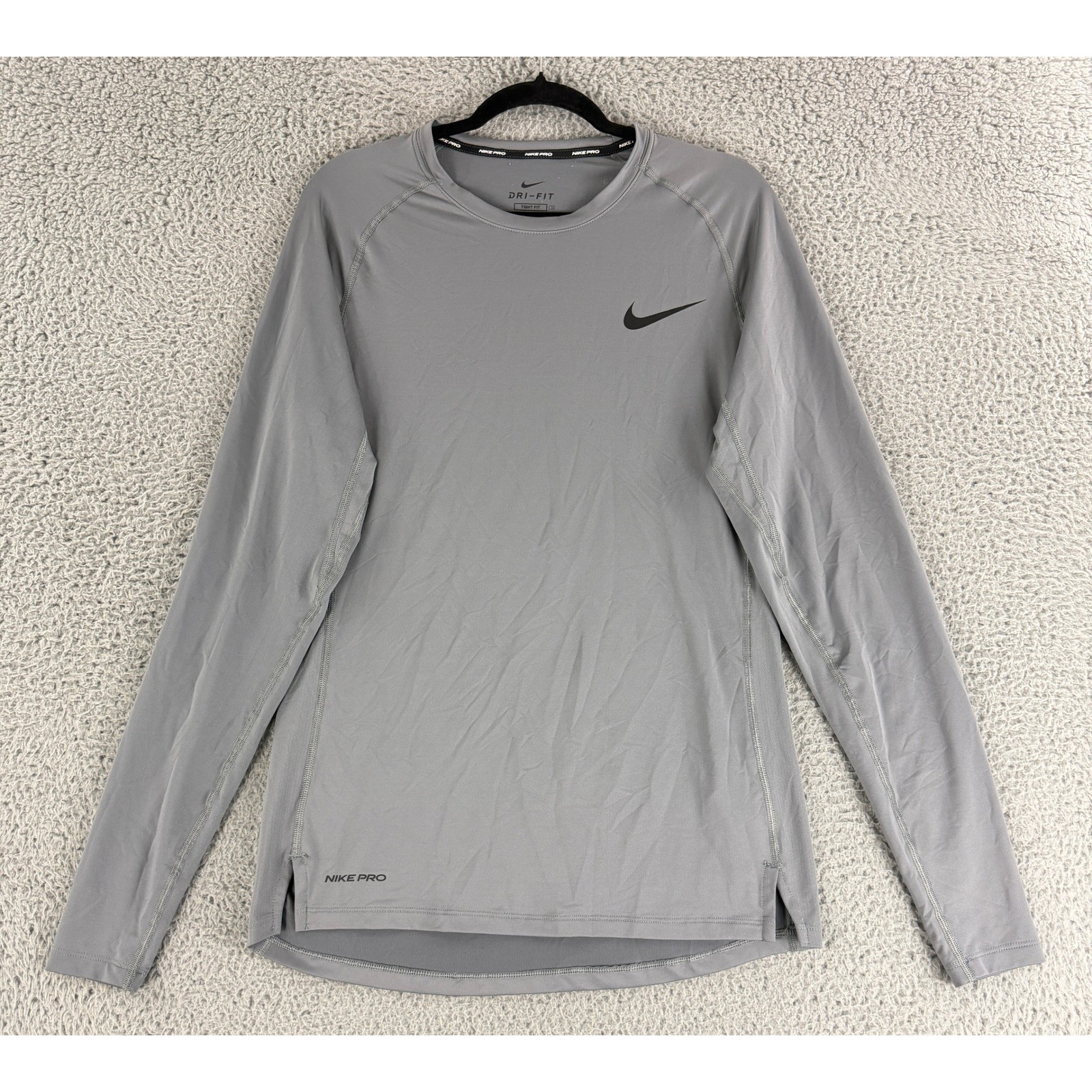 Nike Pro Dri-FIT Tight Fit Long Sleeve Shirt Mens L Smoke Grey Training BV5588 gallery