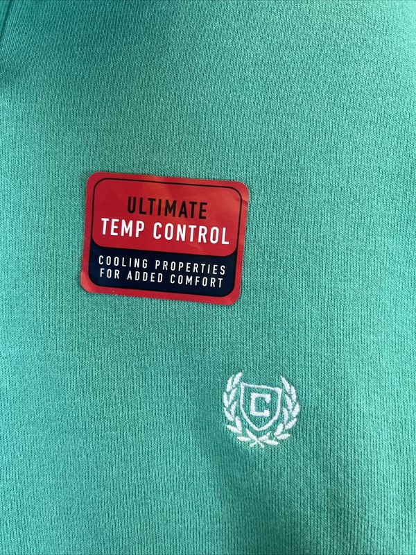 Chaps Men Shirt Size Medium Solid Green Long Sleeve 1/4 Zip New gallery