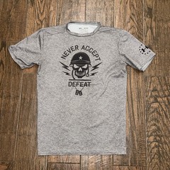 Under Armour Compression Black Skull Never Accept Defeat Military Freedom XL