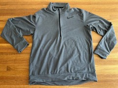 Nike Shirt Mens Large Gray Quarter Zip Breathe Pullover Golf Stretch