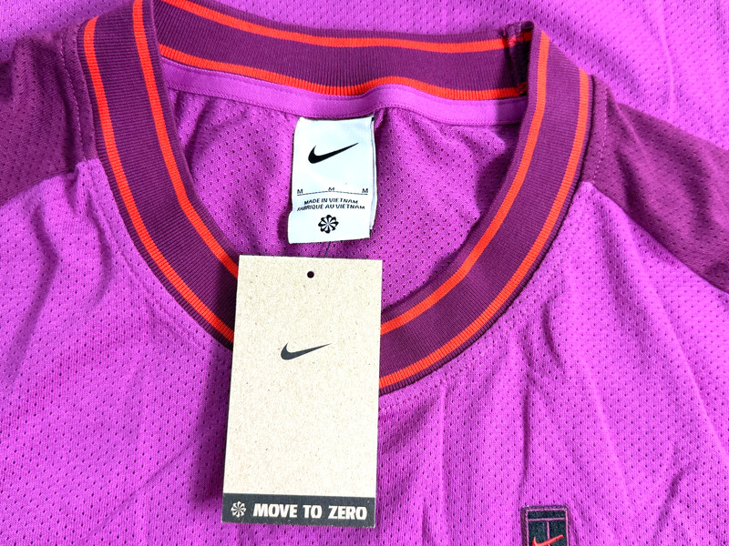 Nike Court Heritage Short-Sleeve Tennis Top Hot Fuchsia Men's Size M FN0318-518 gallery