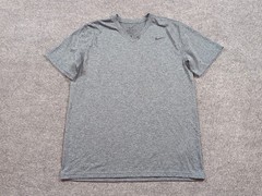 Nike Shirt Mens Medium Gray Short Sleeve V-Neck T-Shirt Dri Fit Performance