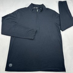 TravisMathew Pullover Mens Medium Gray 1/4 Zip Stretch Golf Long Sleeve Top Prep