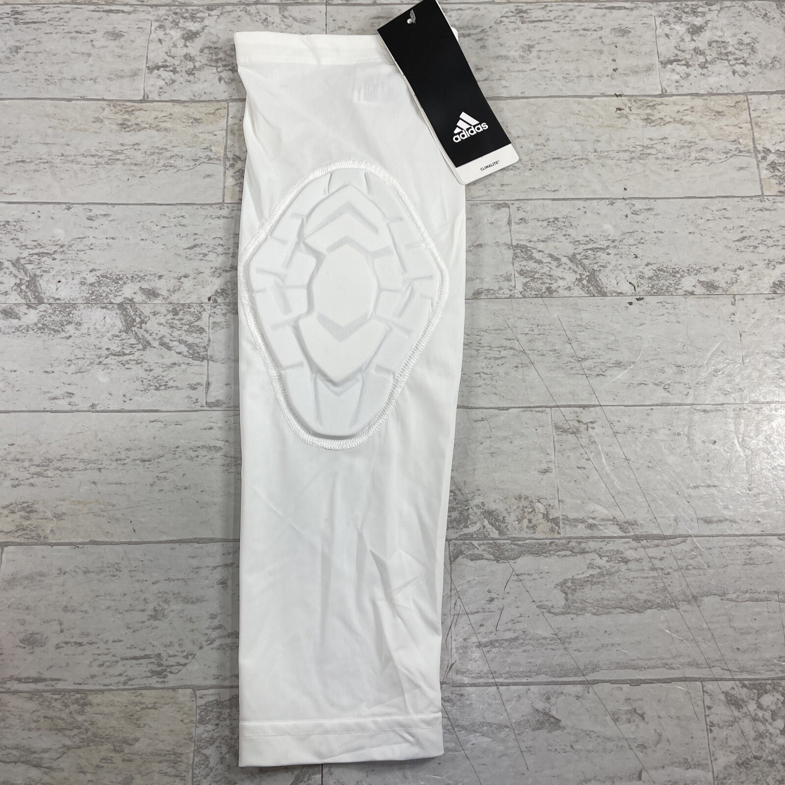NWT Adidas Techfit Padded Compression Arm Elbow White 2XLT Tall 1 Sleeve Sports gallery
