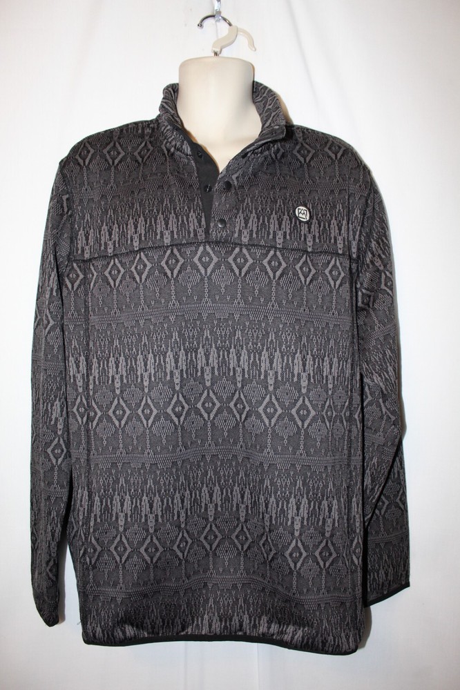 mens avalanche 1/4 snap pullover L nwt $118 snakeskin look gray