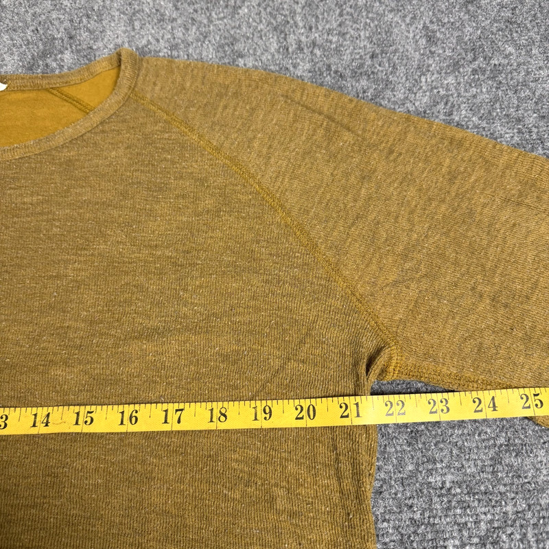Billy Reid Pullover Mens L Brown Waffle Thermal Crew Neck Cotton Blend Casual gallery