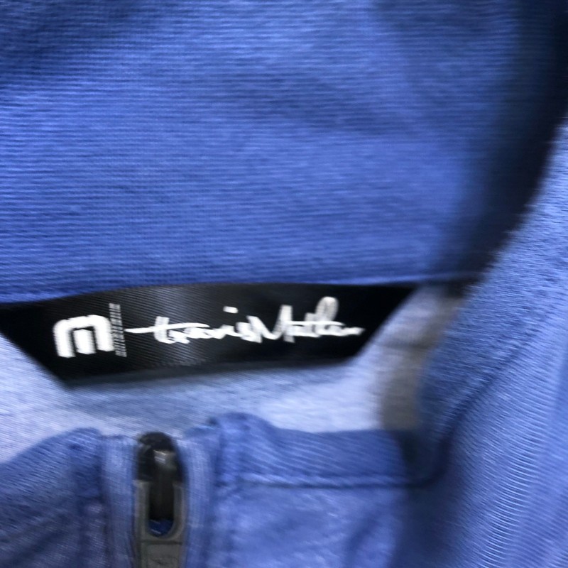 Travis Mathew Pullover Men's Small Blue Golf Performance Pocket Quarter Zip gallery