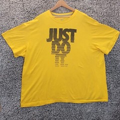 Nike Shirt Men 4XLarge Yellow Boat Neck Short Sleeve JUST DO IT Logo Regular Fit