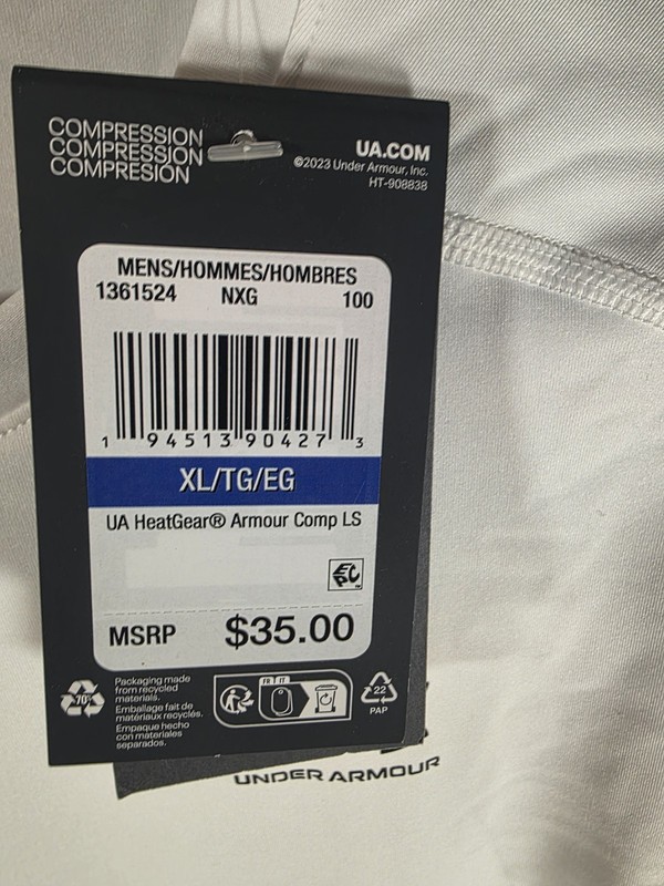 2 Under Armour HeatGear Compression LS Shirts XL White gallery