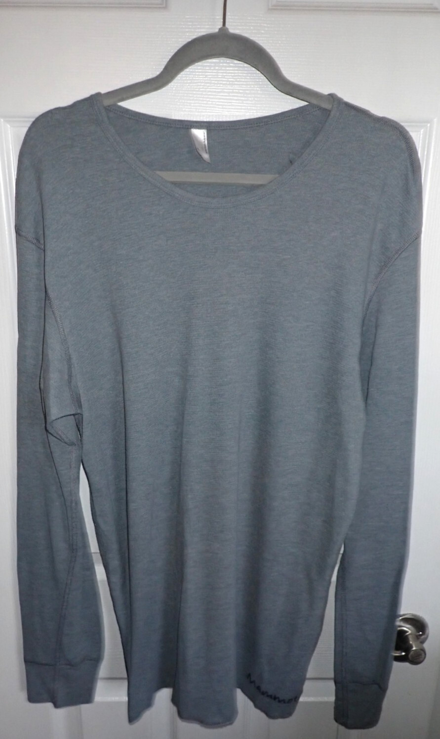 American Apparel Size 2X 2XL Thermal Long Sleeve Gray Mammoth Lake Ski Raw Hem gallery