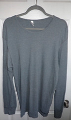 American Apparel Size 2X 2XL Thermal Long Sleeve Gray Mammoth Lake Ski Raw Hem