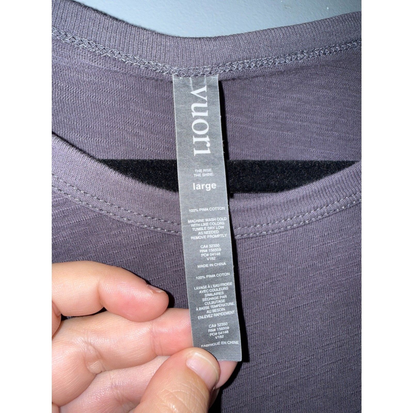 Men's Vuori Charcoal Grey 100% Pima Cotton 'The Rise' Pocket Tee | Size Large gallery