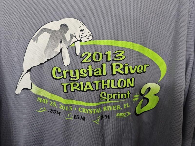 Men's Large Manatee Print "Crystal River Triathlon Series" LS Athletic Top gallery