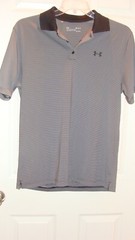 UNDER ARMOUR HEAT GEAR ~ BLACK ~GRAY ~ STRIPED ~ MEDIUM~ Excellent Condition ~