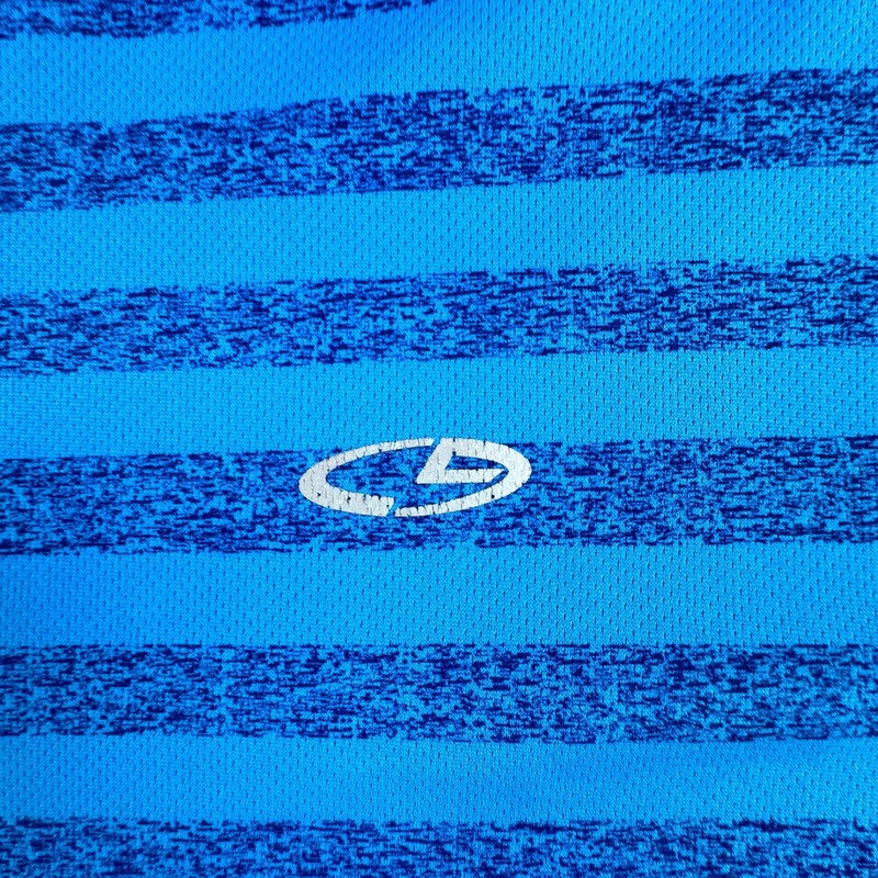 Champion T Shirt Men 2xl XXL C9 Duo Dry Blue Striped Short Sleeve Crew Tee GUC gallery