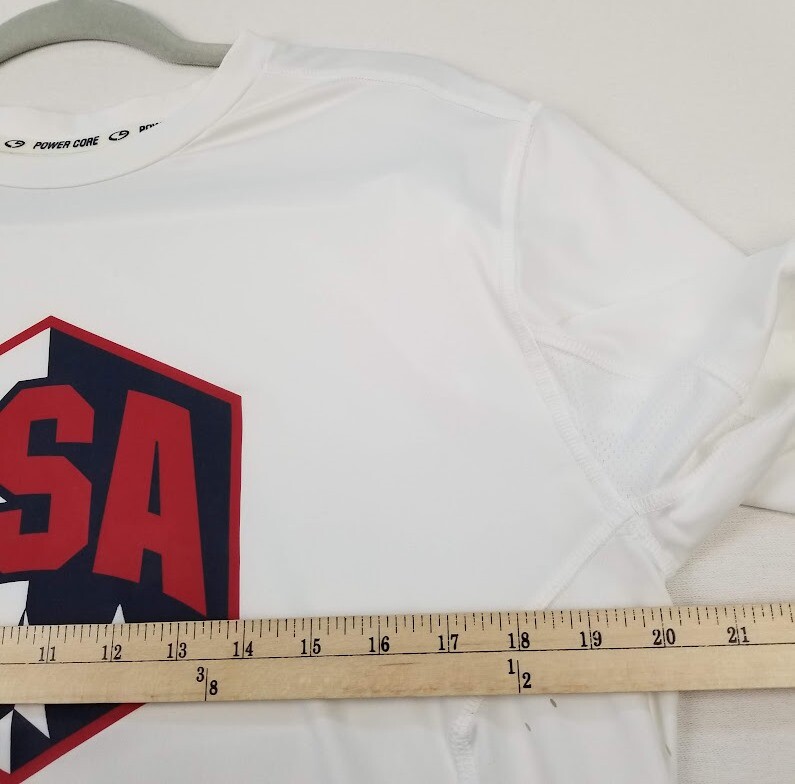 USA Champion Activewear T Shirt Men’s Large Red White Blue Short Sleeve Gym Tee gallery