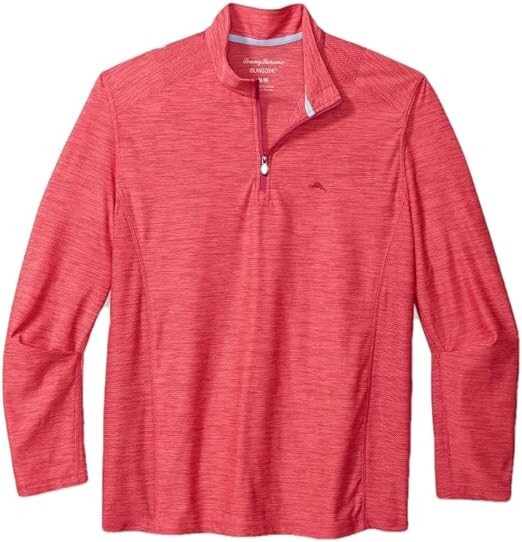 Tommy Bahama Island Zone Palm Coast Half Zip Pullover $128 Pink Size L gallery