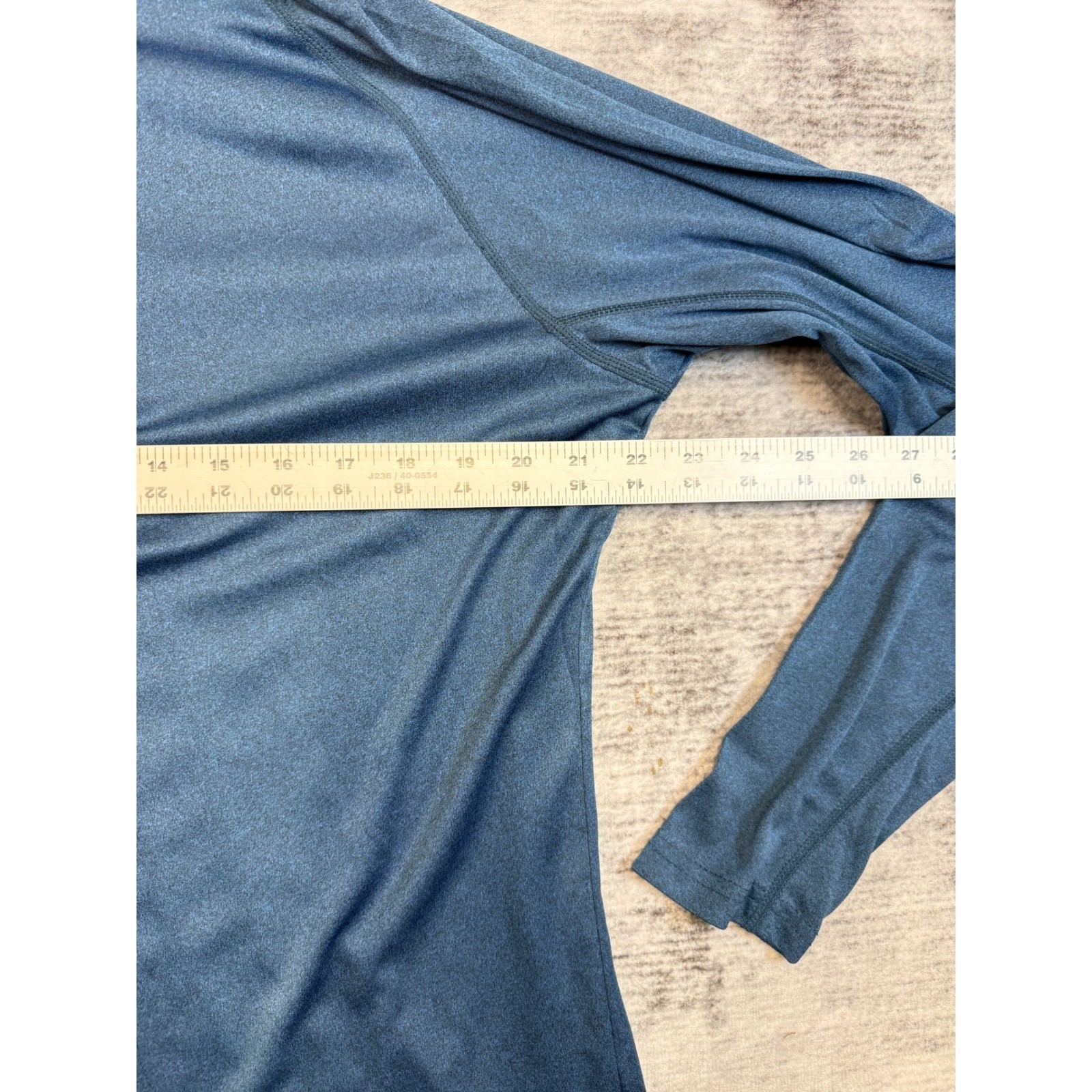 Landway Active-Dry Thrive Mens 2X Blue Heather Quarter Zip Pullover Long Sleeve gallery