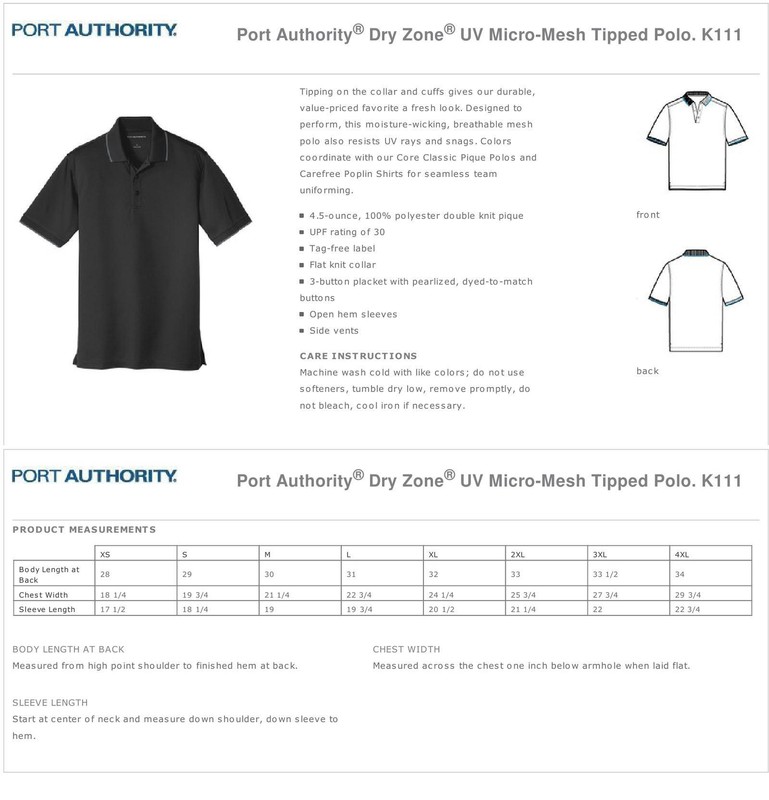 Port Authority Dry Zone UV Micro-Mesh Tipped Polo. K111 gallery