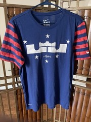 Lebron James The Nike Tee DriFit Blue/White/Red T Shirt Mens Sz. Medium