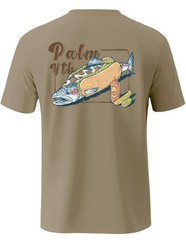 Mens Fishing Shirts UV Sun Protection Trout Burger T-Shirt with UPF 50+ Sz Large