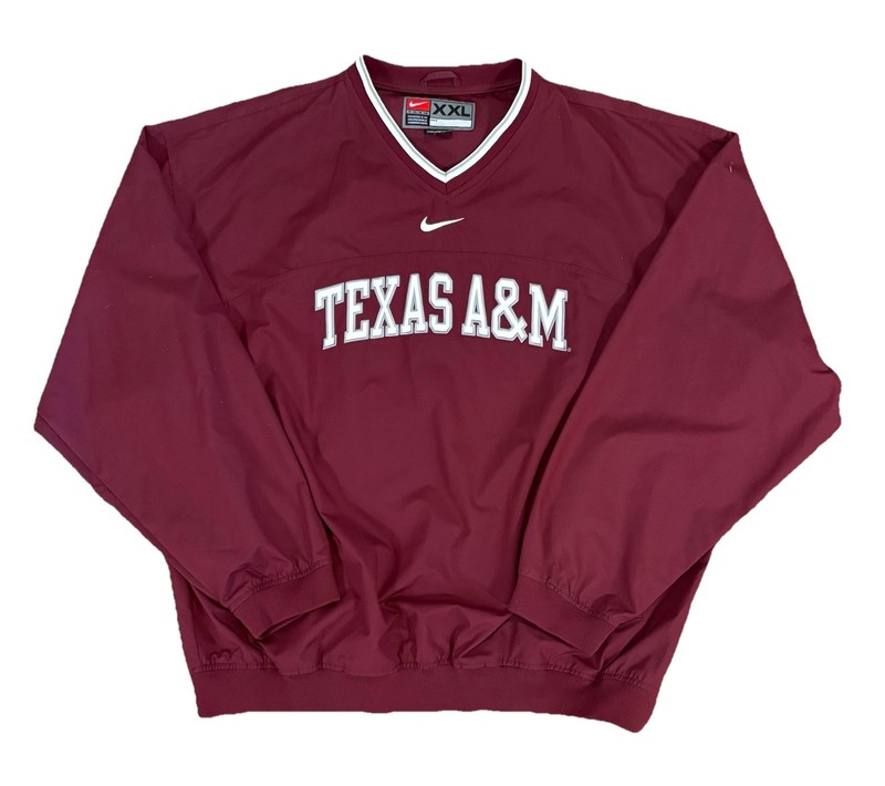 NIKE Men's XXL Maroon Red College Football A&M Softshell V-Neck gallery