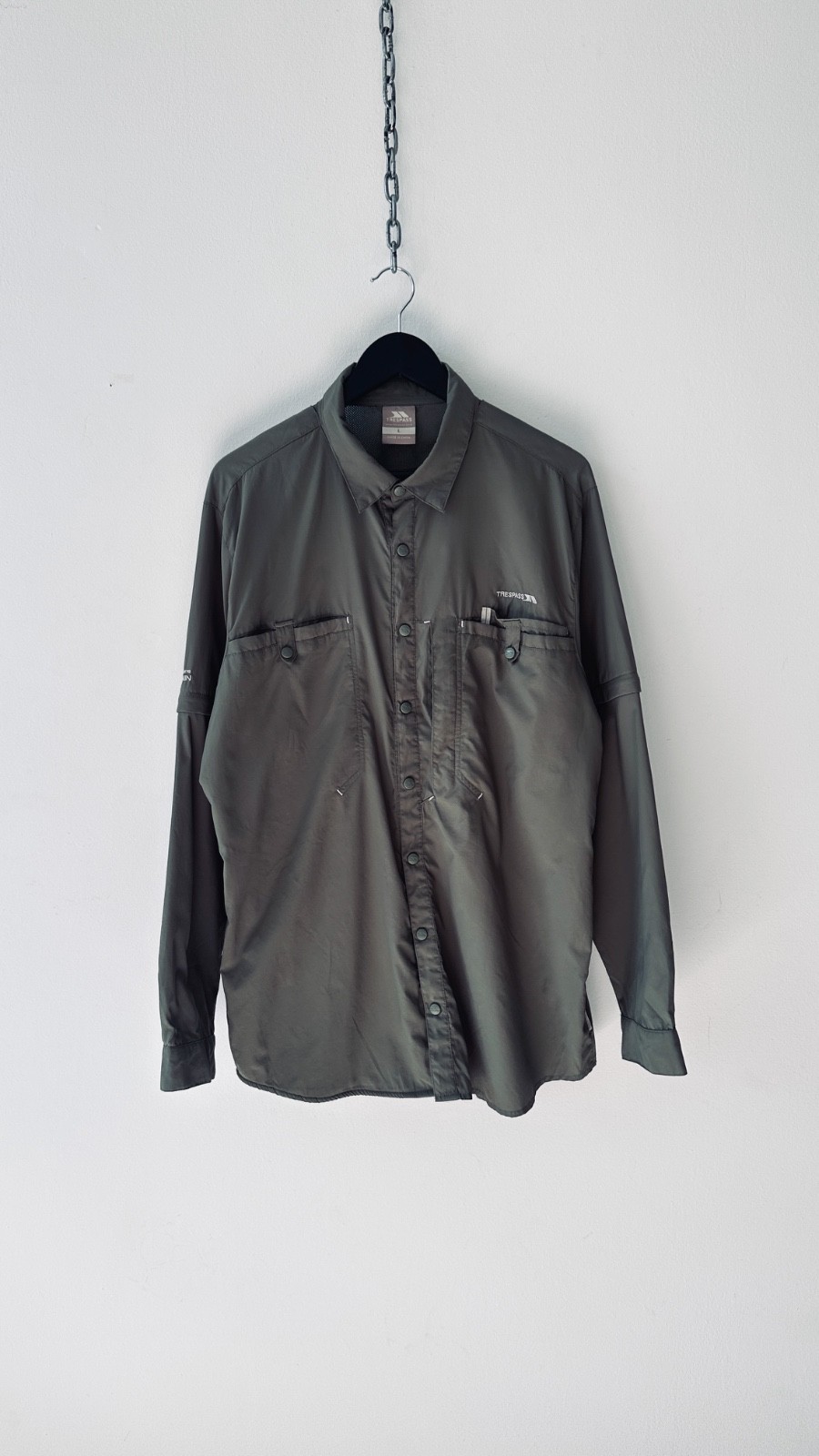 Trespass Limatus Convertible Shirt Men's L Khaki Nylon Cargo Anti Mosquito gallery
