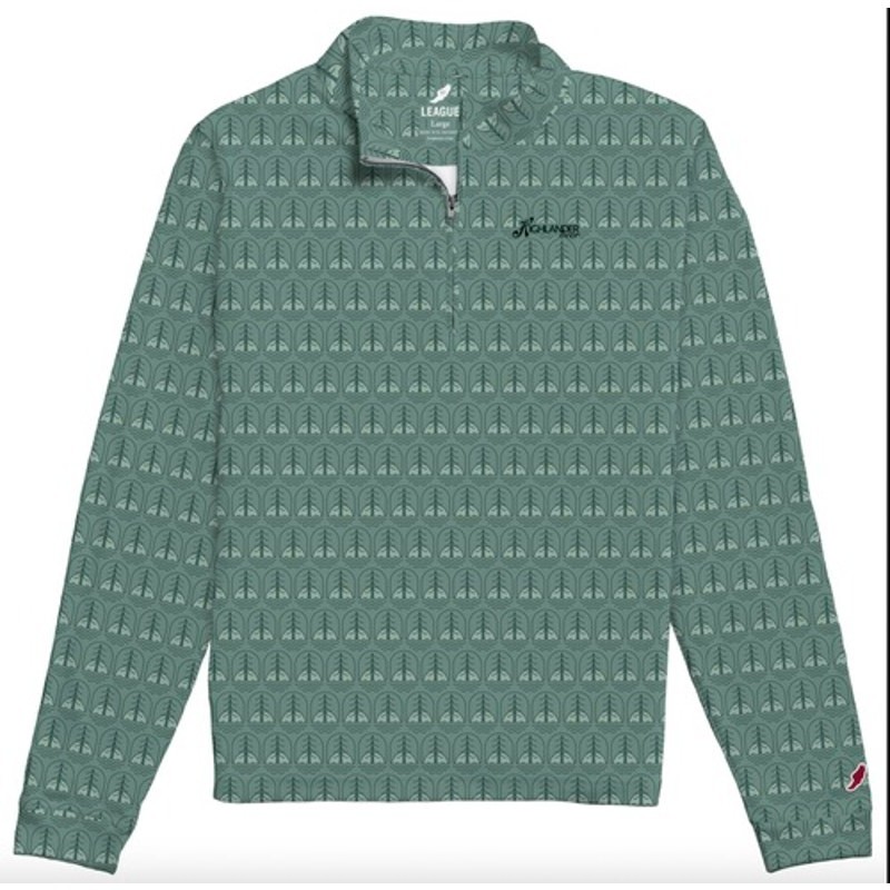 Highlander Beer League 91 Quarter Zip Pullover Green Trees Recycled Shirt M gallery