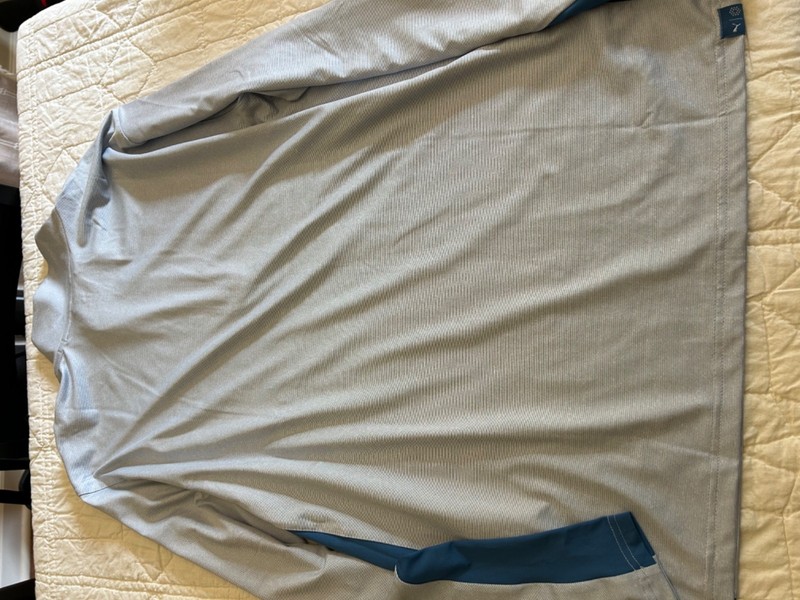 Puma Light Blue Striped Quarter-Zip Pullover gallery