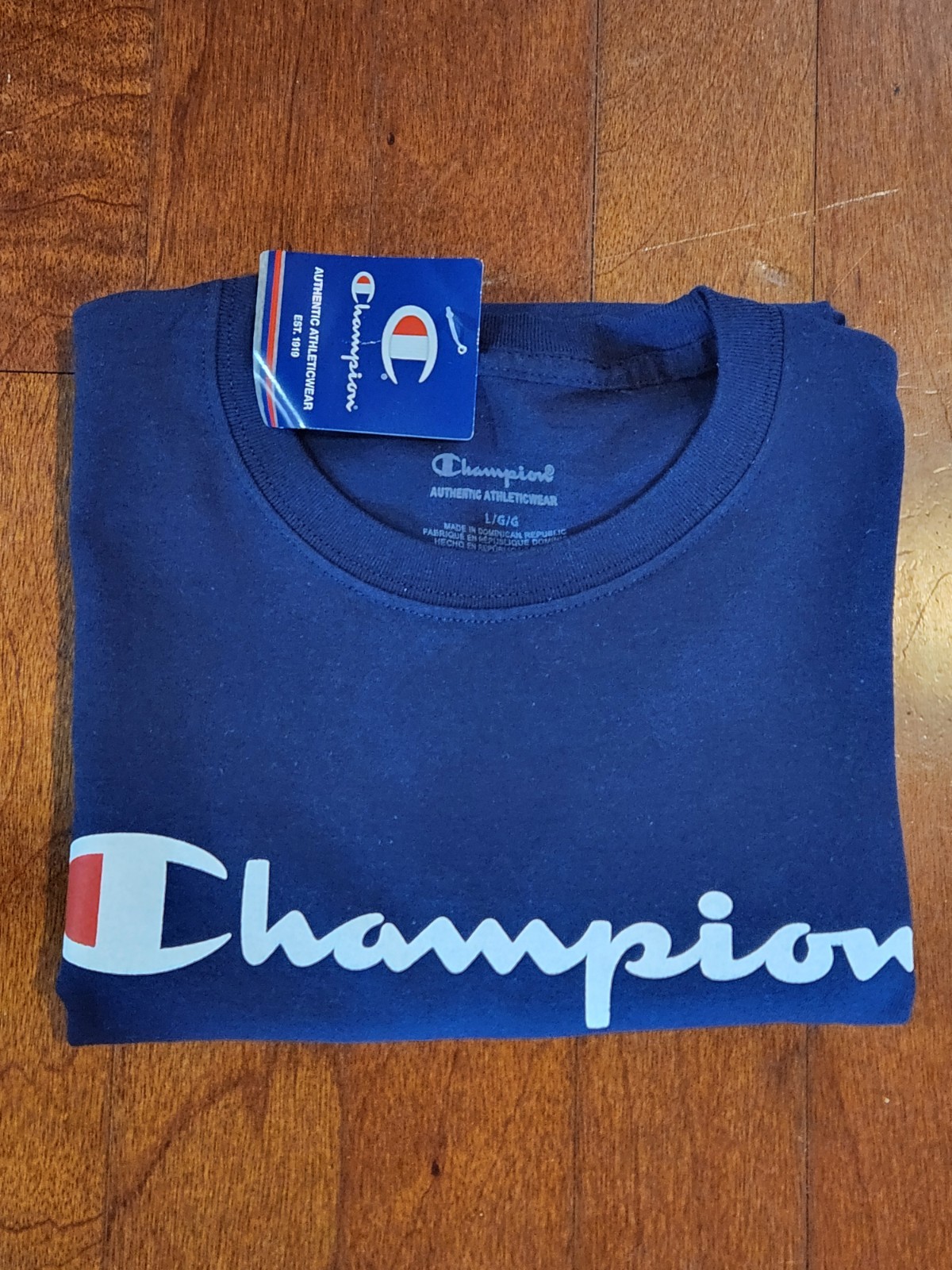 *NWT* Champion Graphic Print NAVYL JSY SS Men's T-Shirt - Size Large gallery