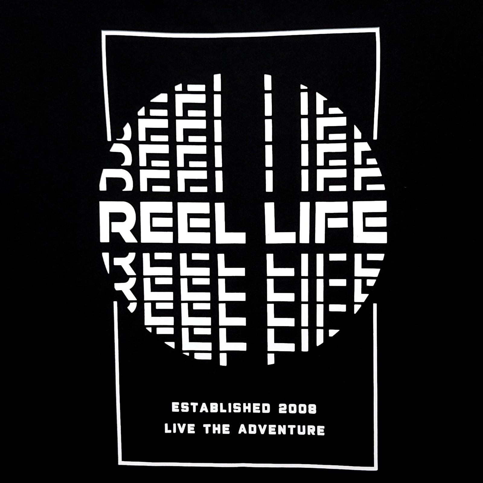 Reel Life Long Sleeve Performance Fishing Shirt Mens Large Black White Graphic gallery