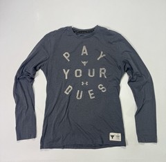 Under Armour Project Rock Long Sleeve Shirt Men’s Small “Pay Your Dues” Heatgear