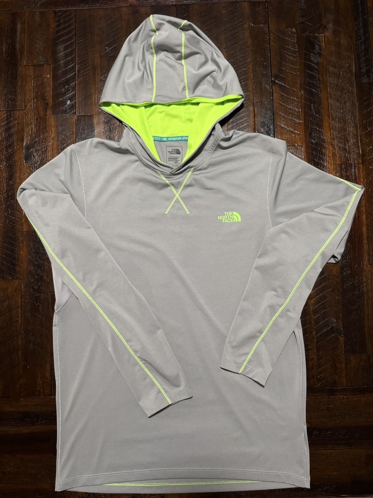 The North Face Pullover Men’s S Grey/Green Mountain Athletics FlashDry-XD #0011