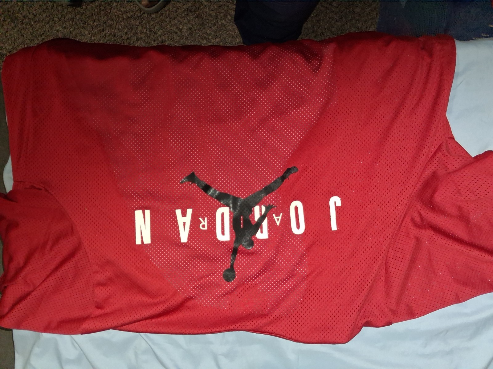 Jordan Red Mesh Breathable Jumpman Logo Graphic Crew Neck T-Shirt Men's XXL gallery