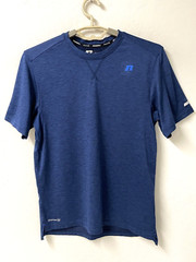 Russell Dri-Power 360 T Shirt BOYS 2XL 36×26 SS Heather Blu Lightweight Poly EUC