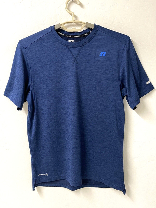 Russell Dri-Power 360 T Shirt BOYS 2XL 36x26 SS Heather Blu Lightweight Poly EUC gallery