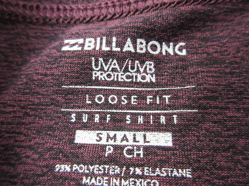 Billabong Surf Shirt Mens Small Red Long Sleeve UPF 50+ UV Protection Top gallery